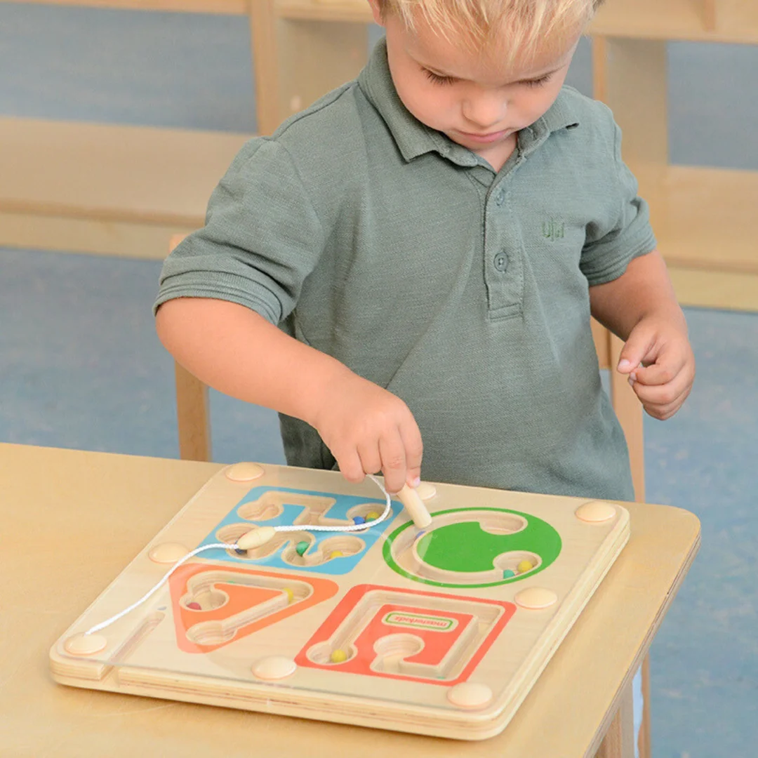 MASTERKIDZ Drewniany Labirynt Magnetyczny Montessori Pisanie i Motoryka