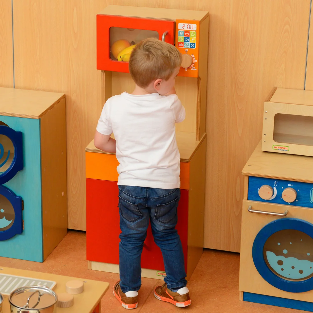 MASTERKIDZ Drewniany Regał Kuchenny Szafka do kuchni mikrofalówka