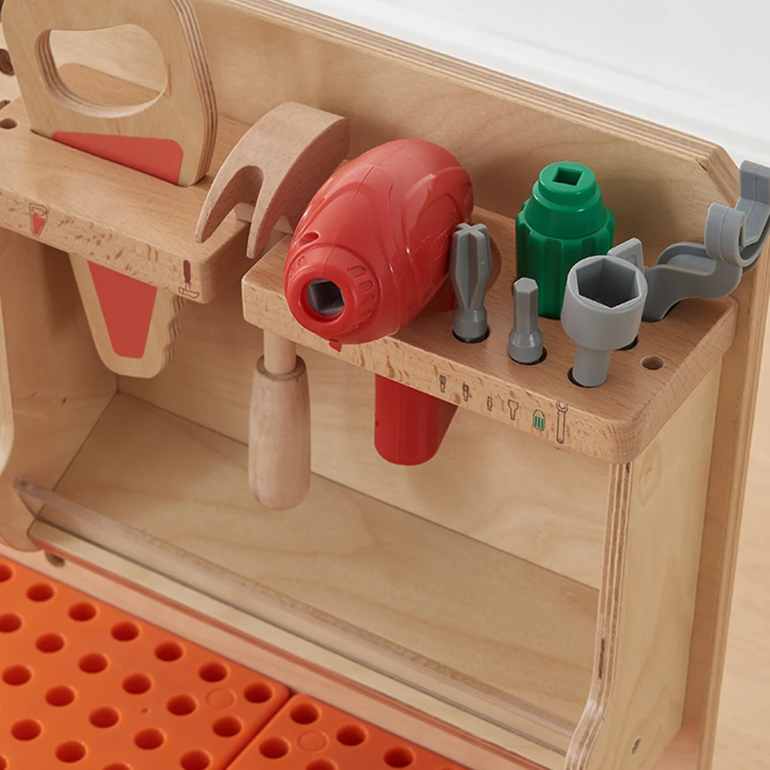 MASTERKIDZ Drewniany Warsztat Montessori STEM z Narzędziami