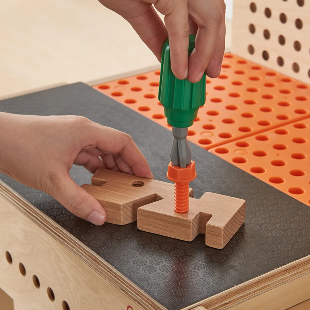 MASTERKIDZ Drewniany Warsztat Montessori STEM z Narzędziami