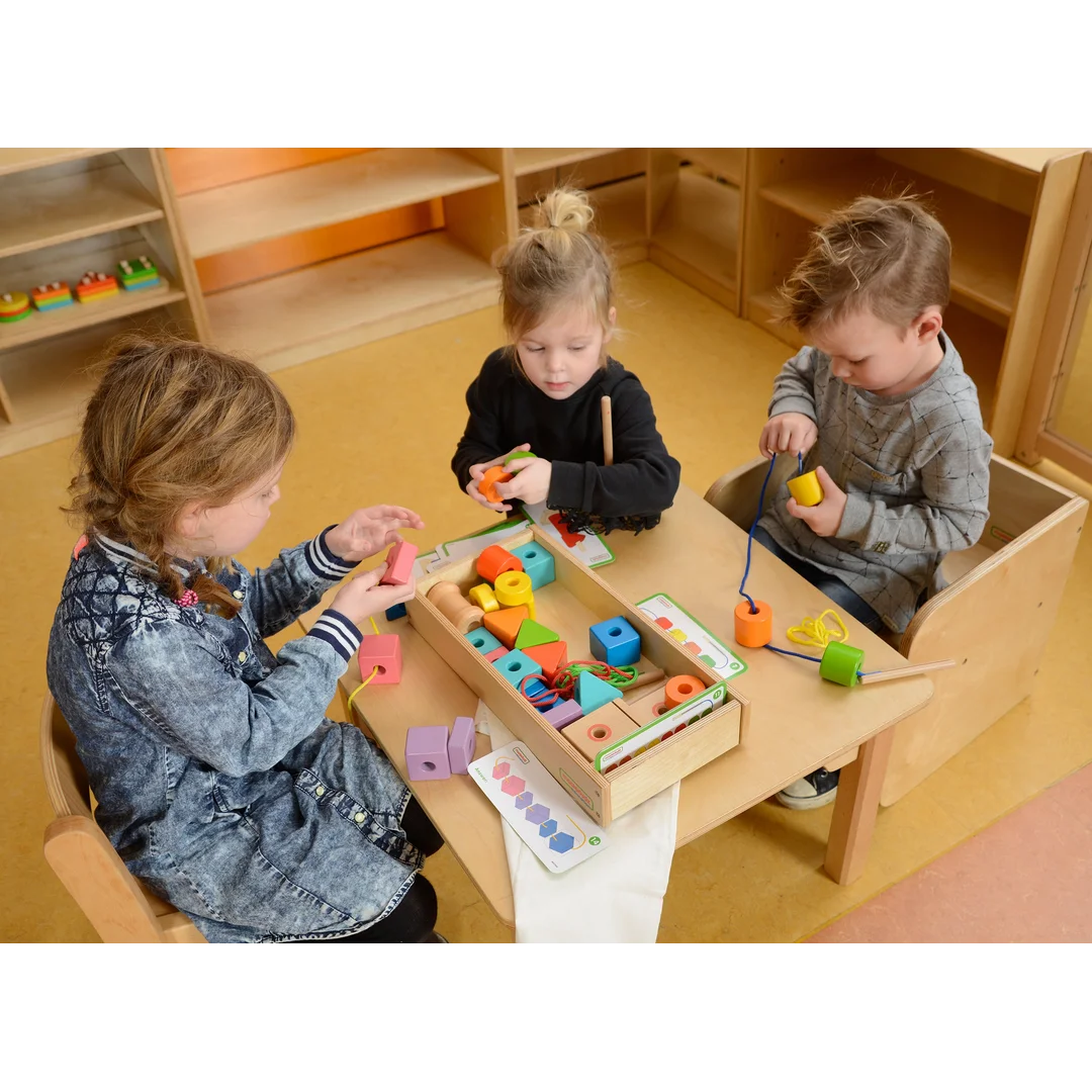 MASTERKIDZ Duża Drewniana Nawlekanka Sznurowanka Montessori