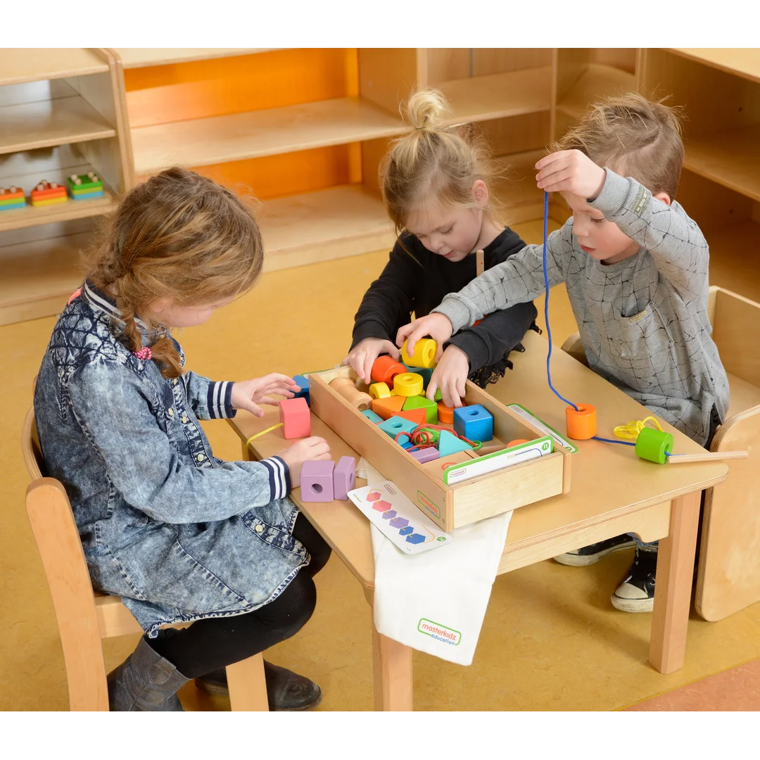 MASTERKIDZ Duża Drewniana Nawlekanka Sznurowanka Montessori