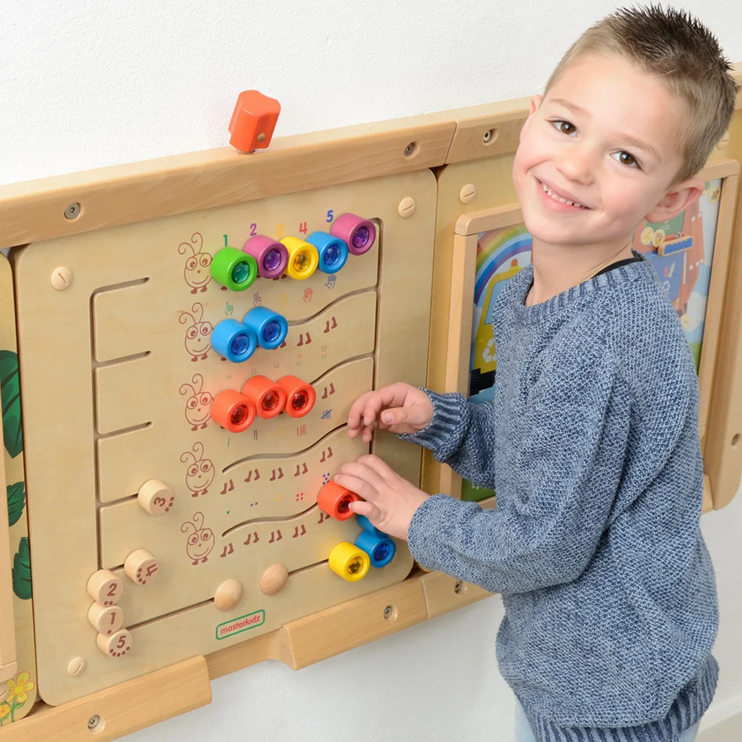 MASTERKIDZ Kolorowe Gąsieniczki Nauka Liczb i Ilości Tablica Ścienna Edukacyjna Montessori