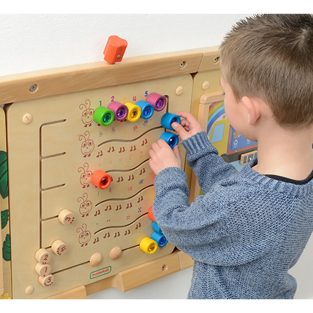MASTERKIDZ Kolorowe Gąsieniczki Nauka Liczb i Ilości Tablica Ścienna Edukacyjna Montessori