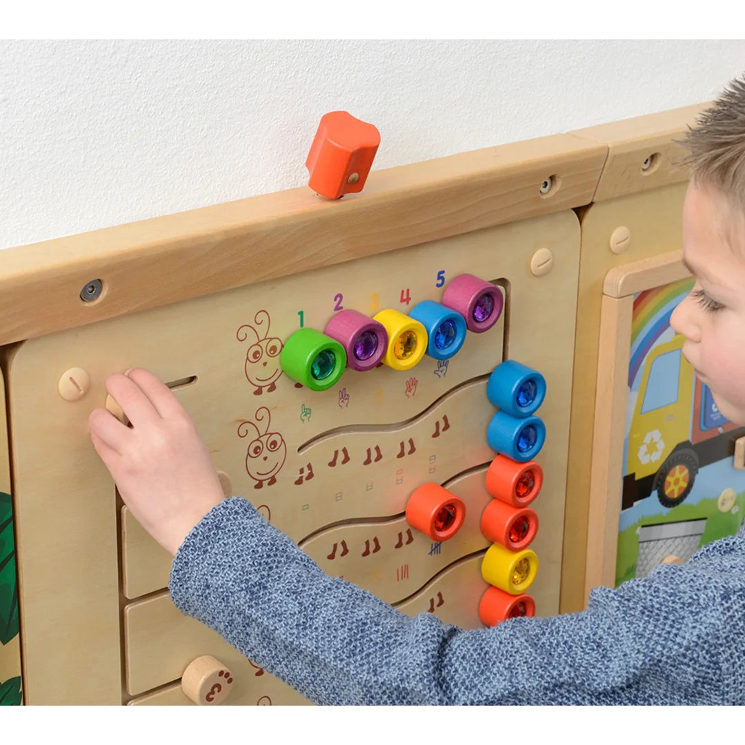 MASTERKIDZ Kolorowe Gąsieniczki Nauka Liczb i Ilości Tablica Ścienna Edukacyjna Montessori