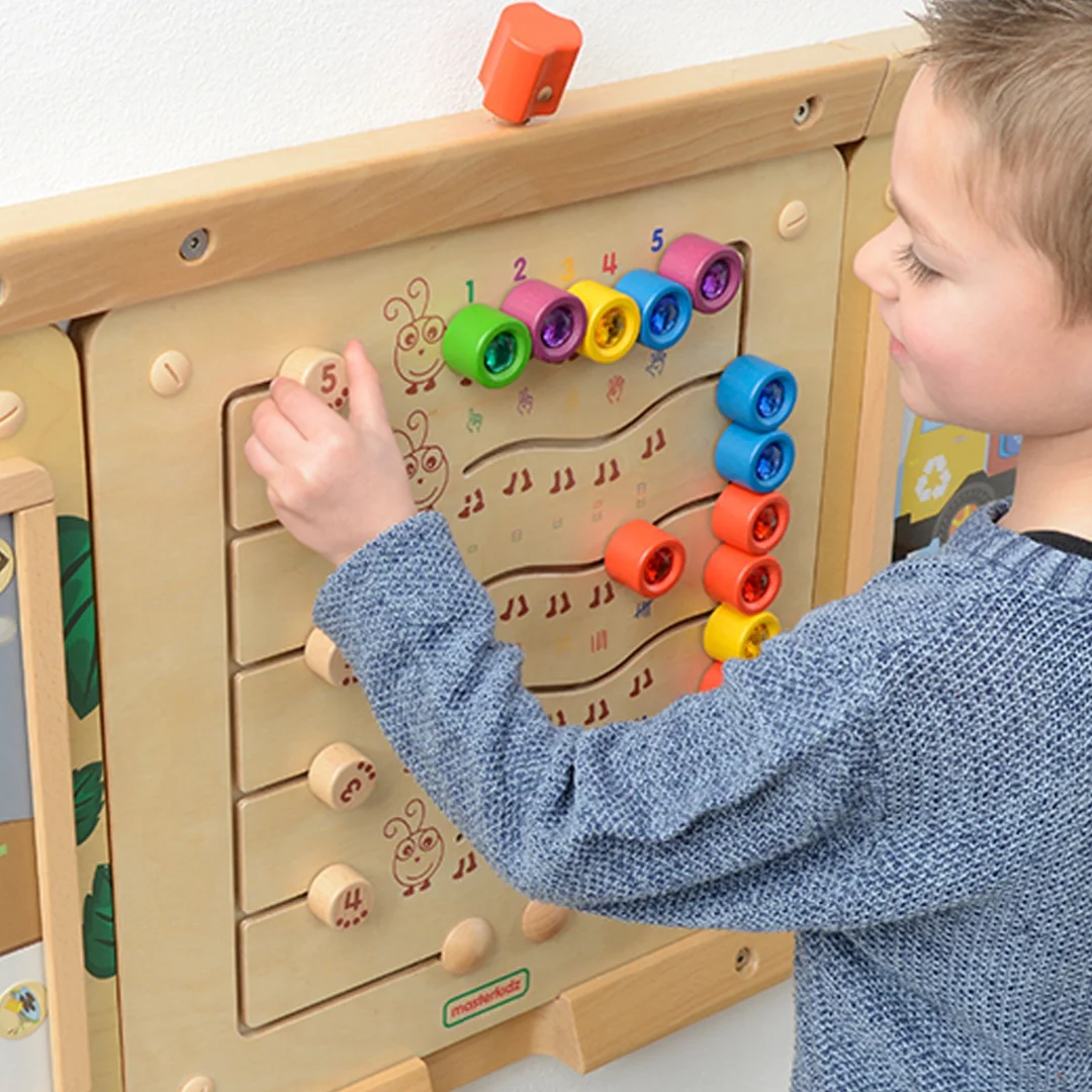 MASTERKIDZ Kolorowe Gąsieniczki Nauka Liczb i Ilości Tablica Ścienna Edukacyjna Montessori