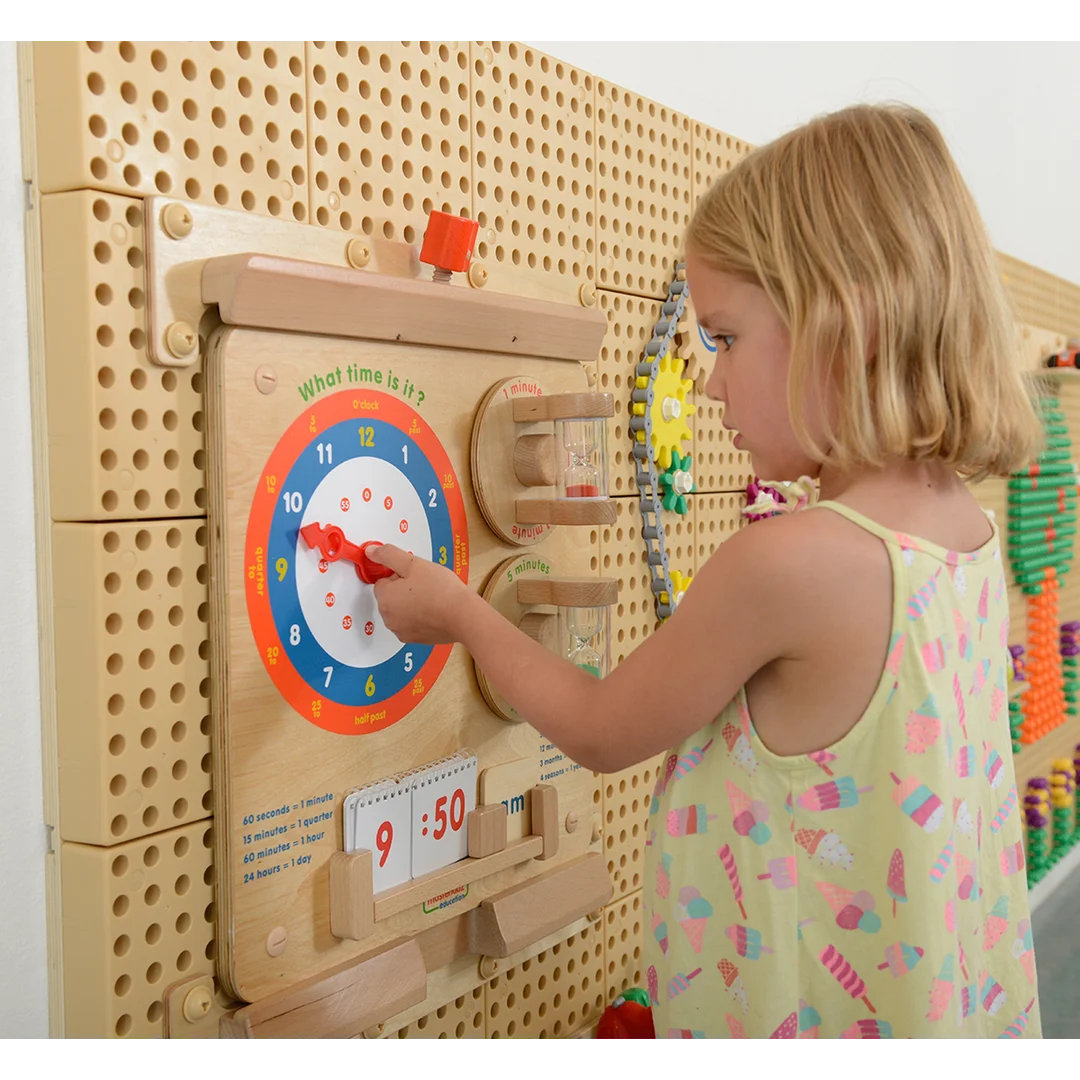 MASTERKIDZ Nauka Odczytywania Zegara Ścienna Tablica Edukacyjna Flex