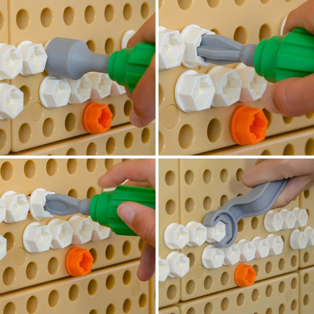 MASTERKIDZ Ręczne Narzędzia Elementów Śrubokręt Klucz Tablica Naukowo Edukacyjna STEM