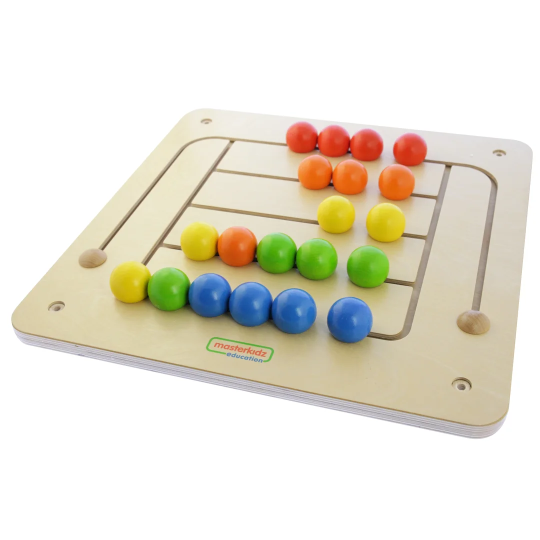 MASTERKIDZ Tablica Ścienna Edukacyjna Labirynt Koraliki Montessori