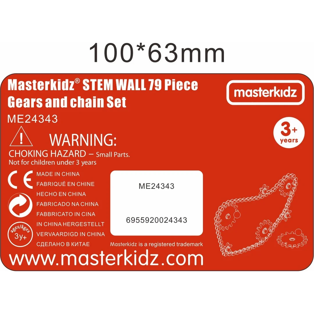 MASTERKIDZ Tablica Ścienna Koła Zębate i Zbuduj własny mechanizm