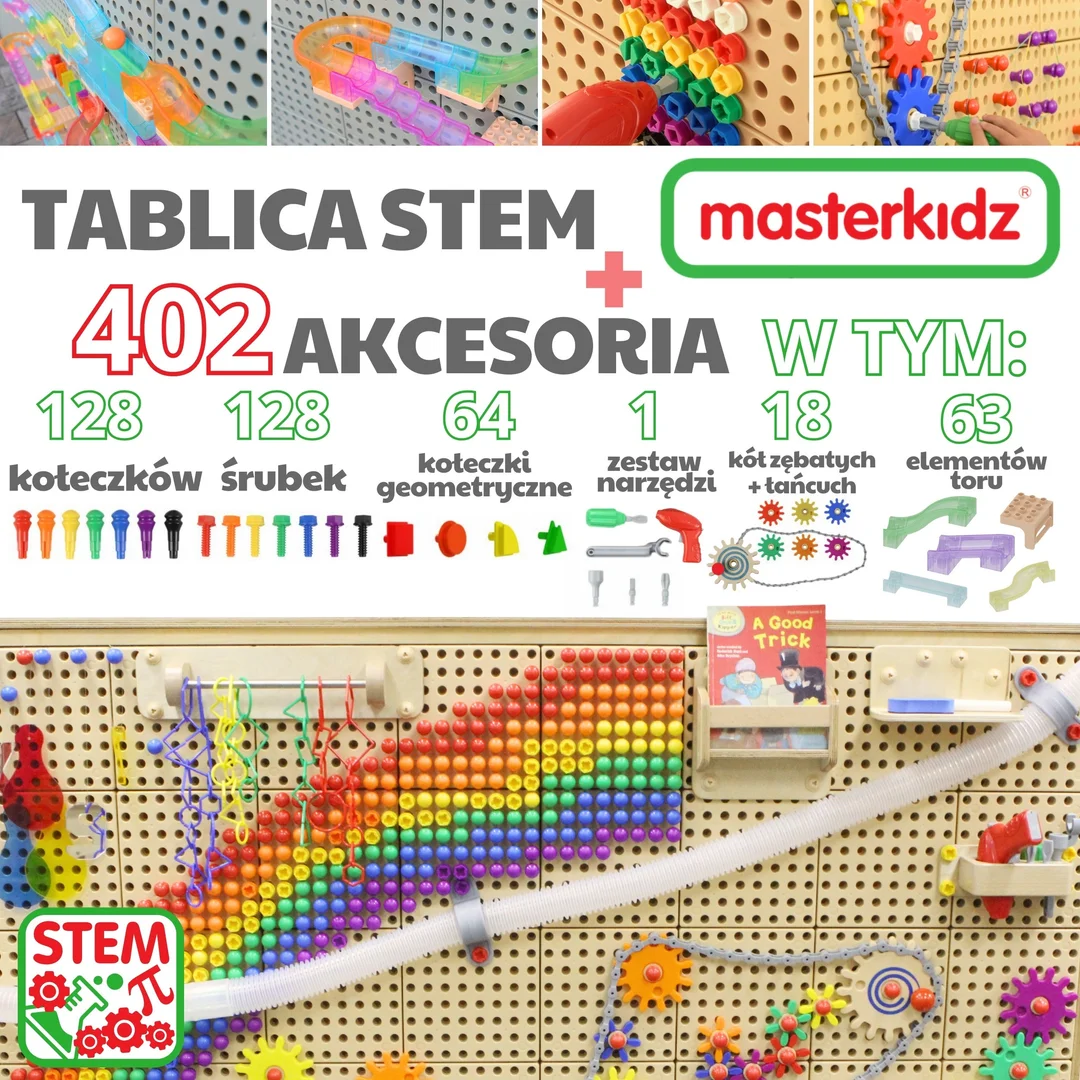 MASTERKIDZ Wolnostojąca Tablica Naukowa Kreatywna Zestaw Akcesoriów