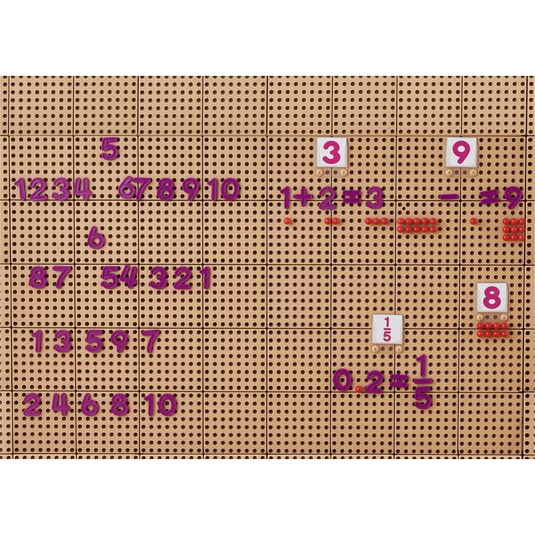 MASTERKIDZ Zestaw Cyferek i Znaków do Nauki Liczenia i Matematyki do Paneli Ściennych