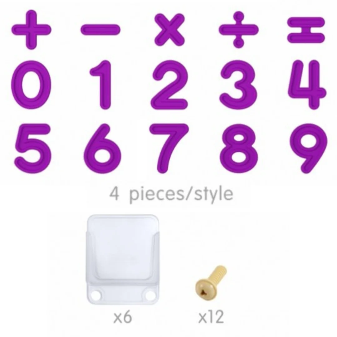 MASTERKIDZ Zestaw Cyferek i Znaków do Nauki Liczenia i Matematyki do Paneli Ściennych
