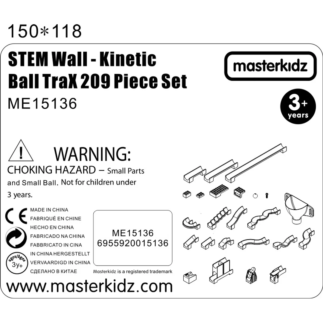 MASTERKIDZ Zestaw Konstrukcyjny Tor dla Piłek Tablica STEM 209elementów
