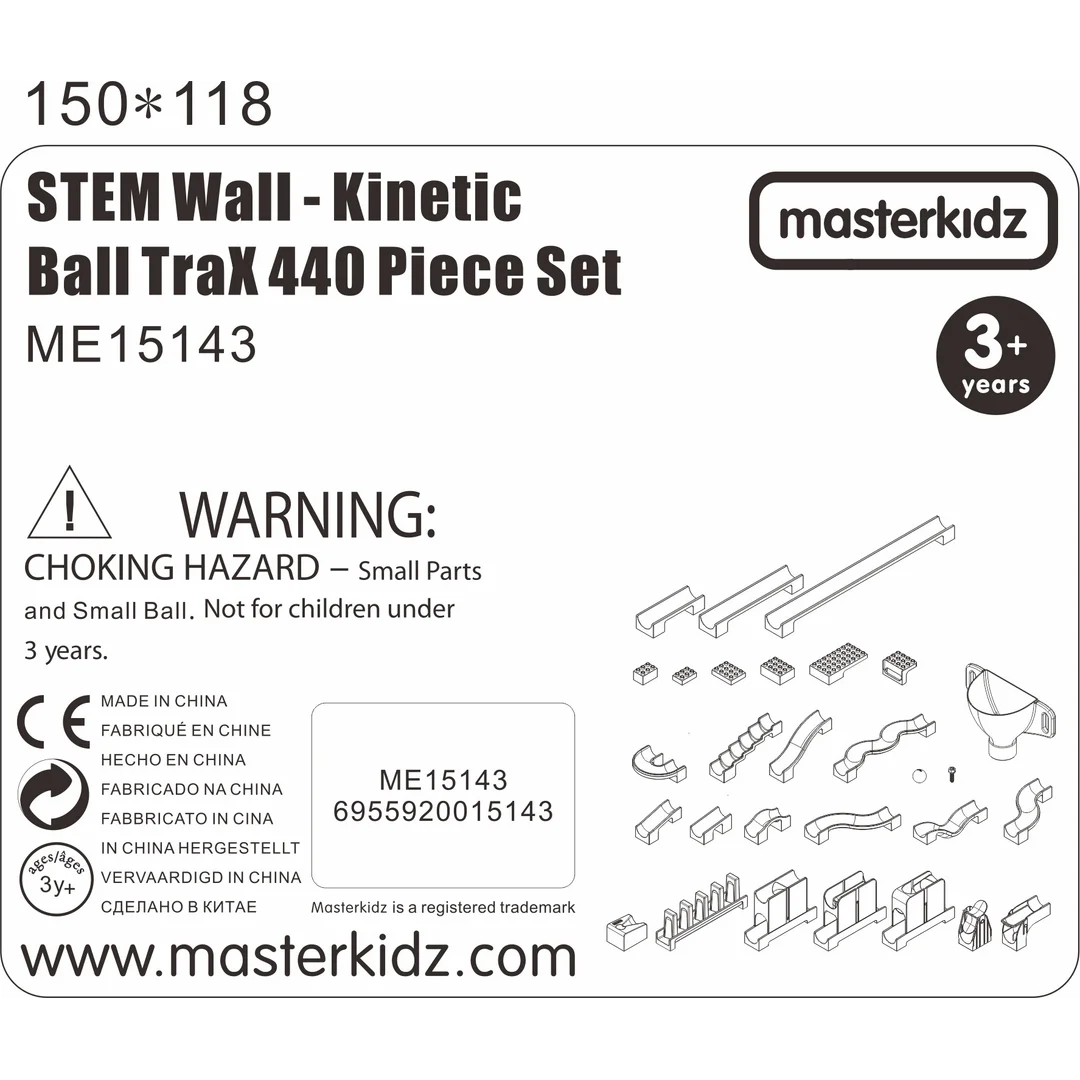 MASTERKIDZ Zestaw Konstrukcyjny Tor dla Piłek Tablica STEM 440elementów