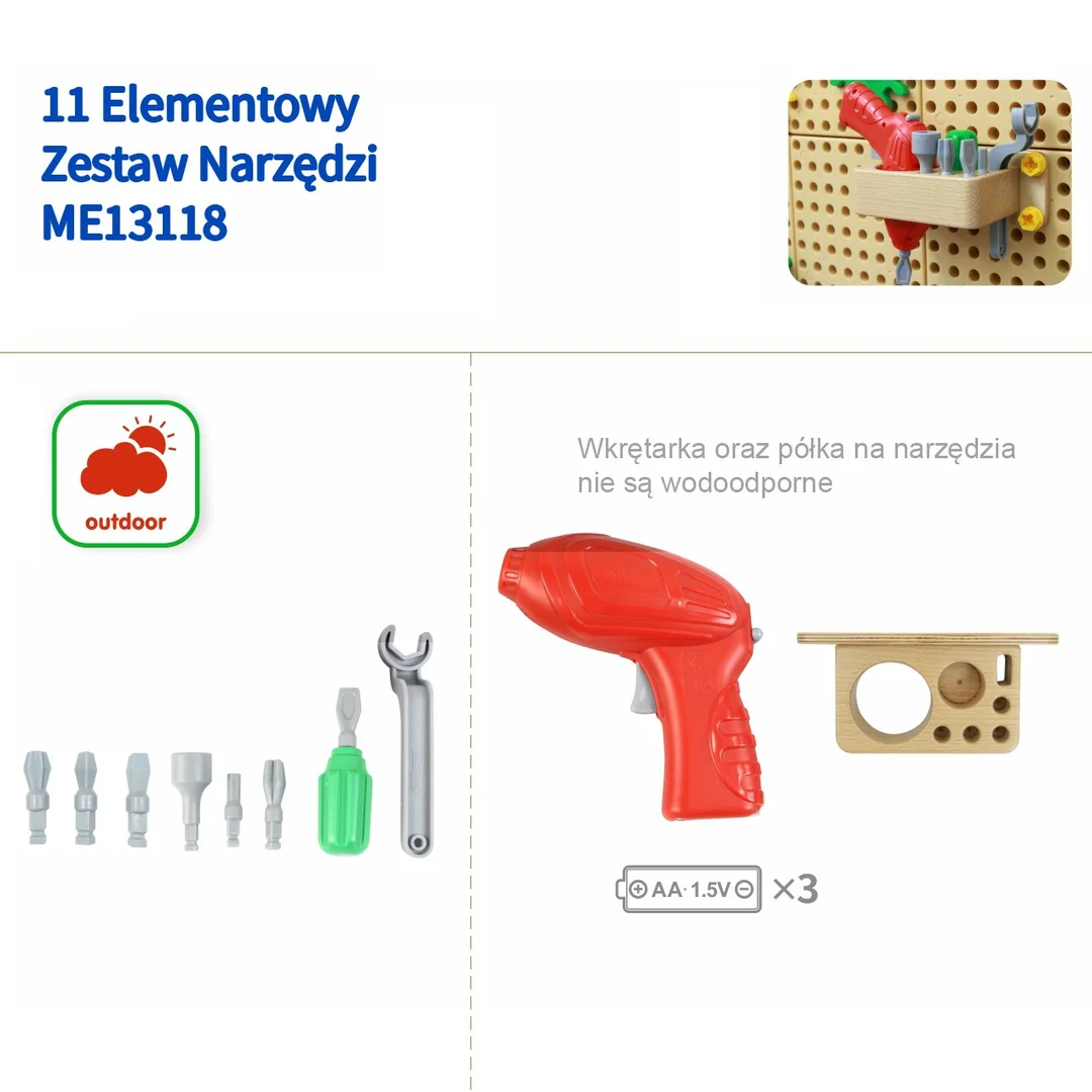 MASTERKIDZ Zestaw Narzędzia z Wkrętarką Elementów Do Tablicy Naukowo Kreatywnej STEM