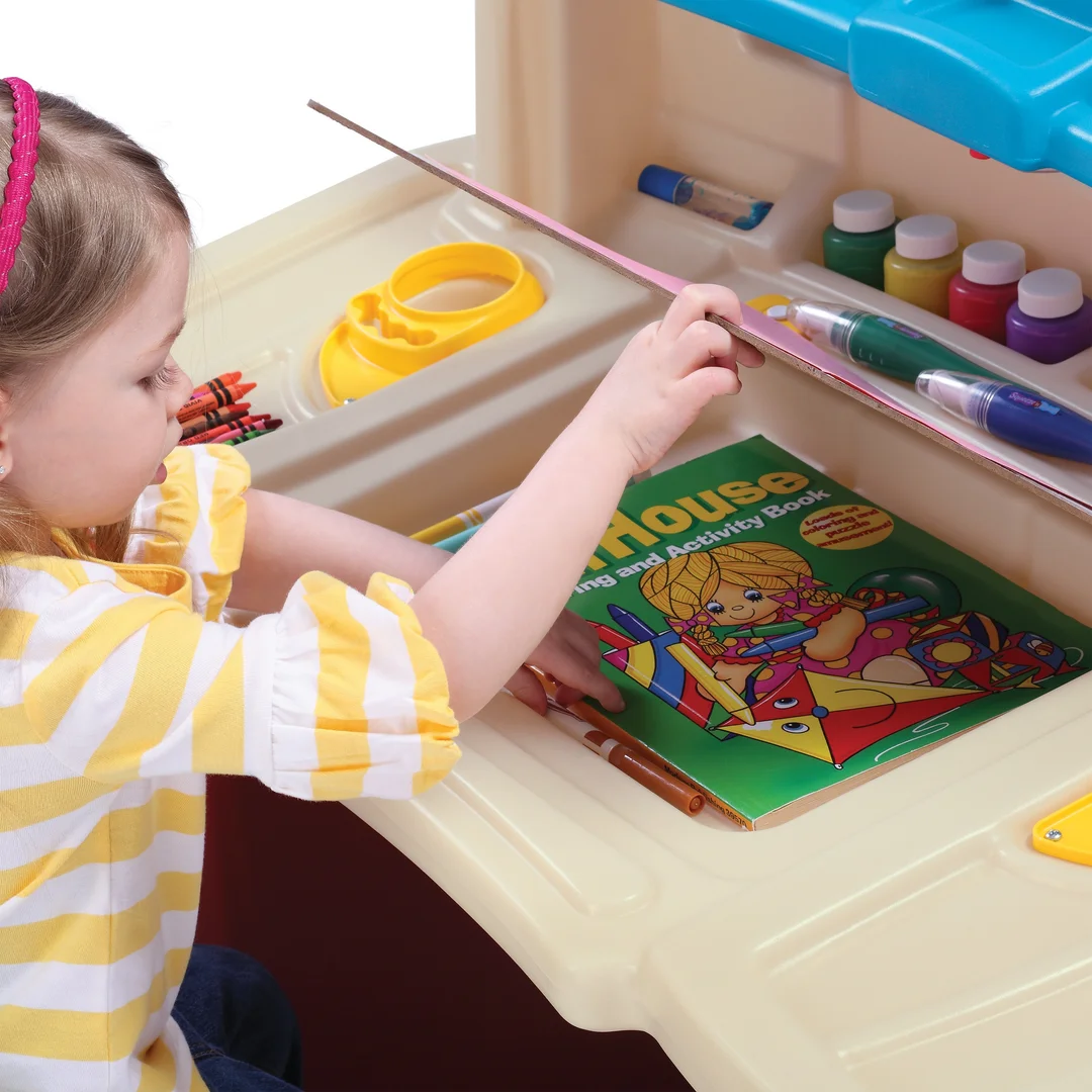 Biurko z Krzesełkiem Kącik plastyczny edukacyjny Delux