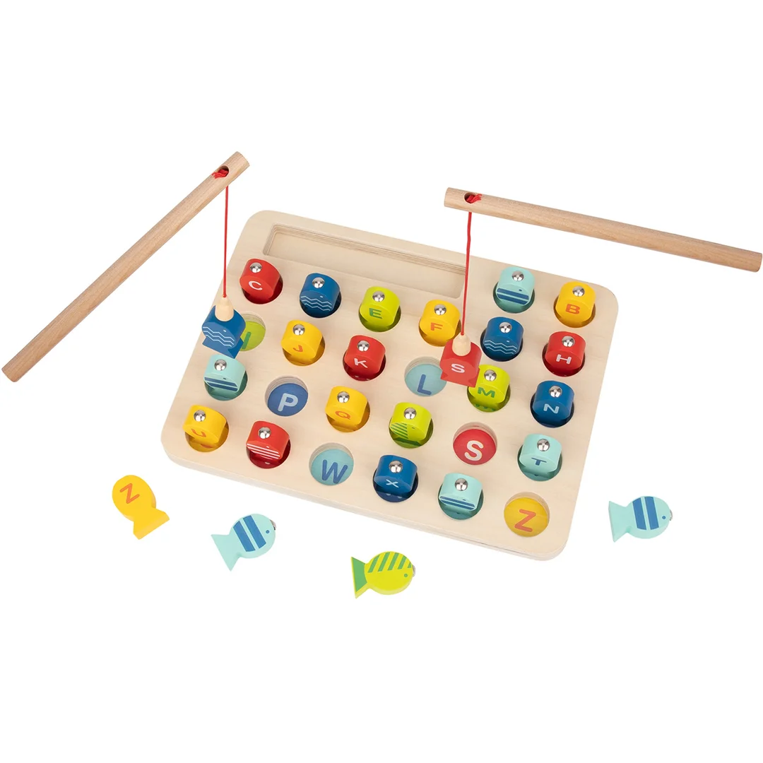 Tooky Toy Drewniana Gra Łowienie Rybek Nauka