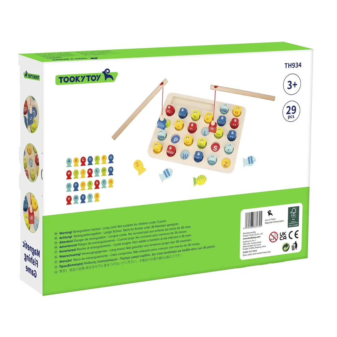 Tooky Toy Drewniana Gra Łowienie Rybek Nauka