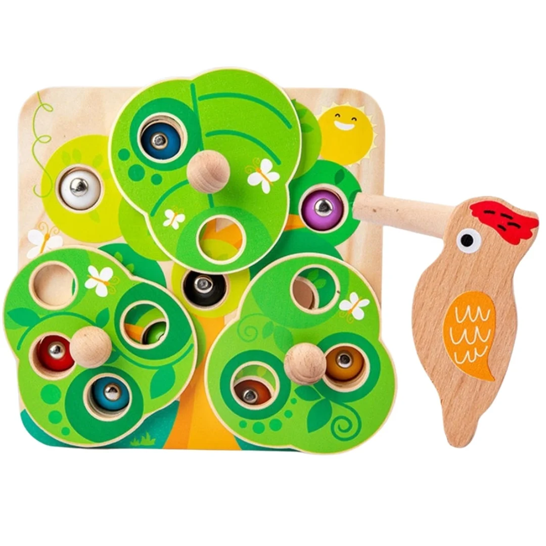 TOOKY TOY Drewniana Gra Zręcznościowa Wyciągnij Robaczki dla Dzieci