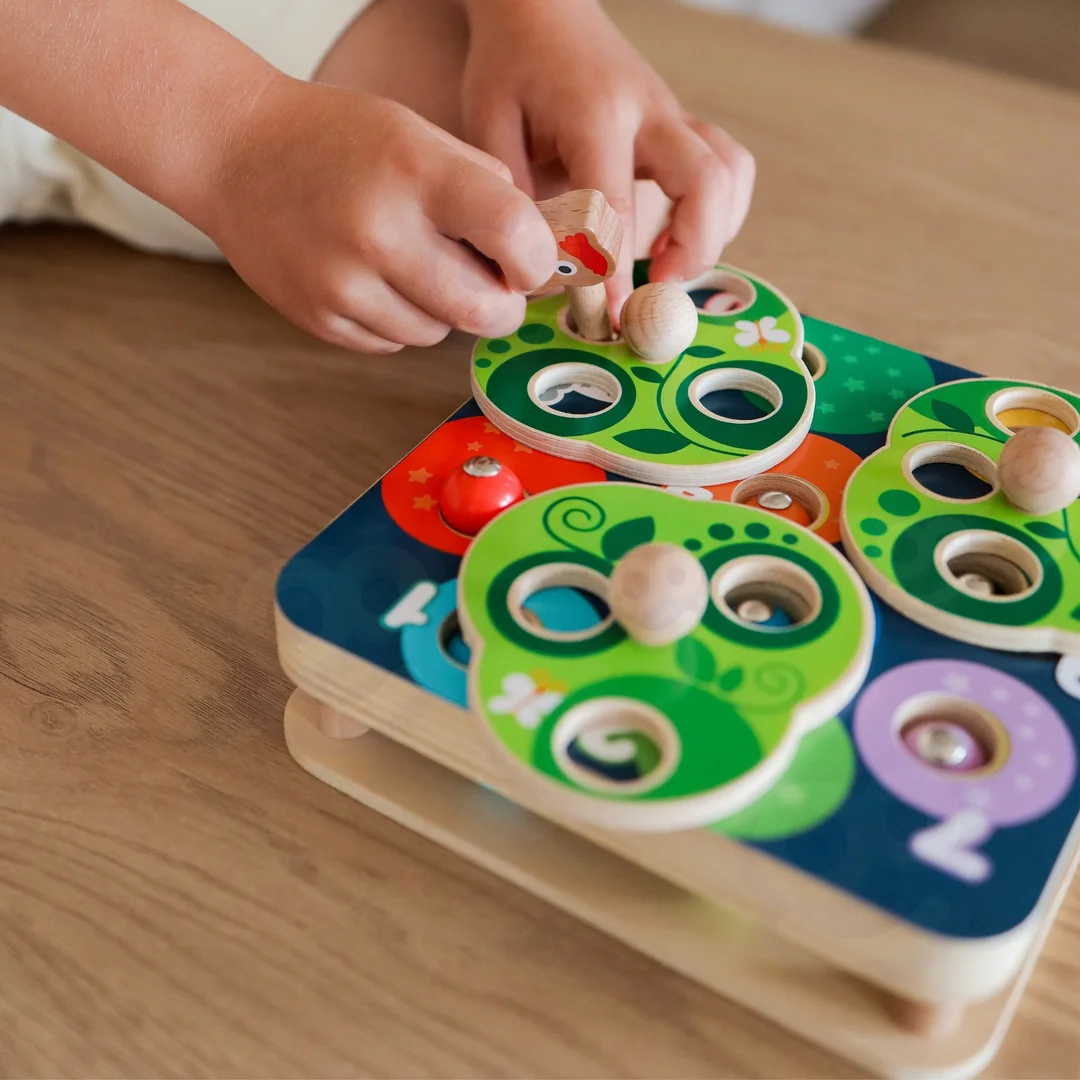 TOOKY TOY Drewniana Gra Zręcznościowa Wyciągnij Robaczki dla Dzieci