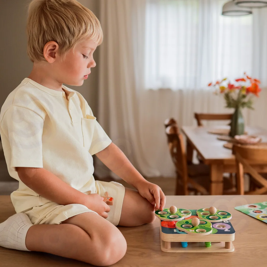 TOOKY TOY Drewniana Gra Zręcznościowa Wyciągnij Robaczki dla Dzieci