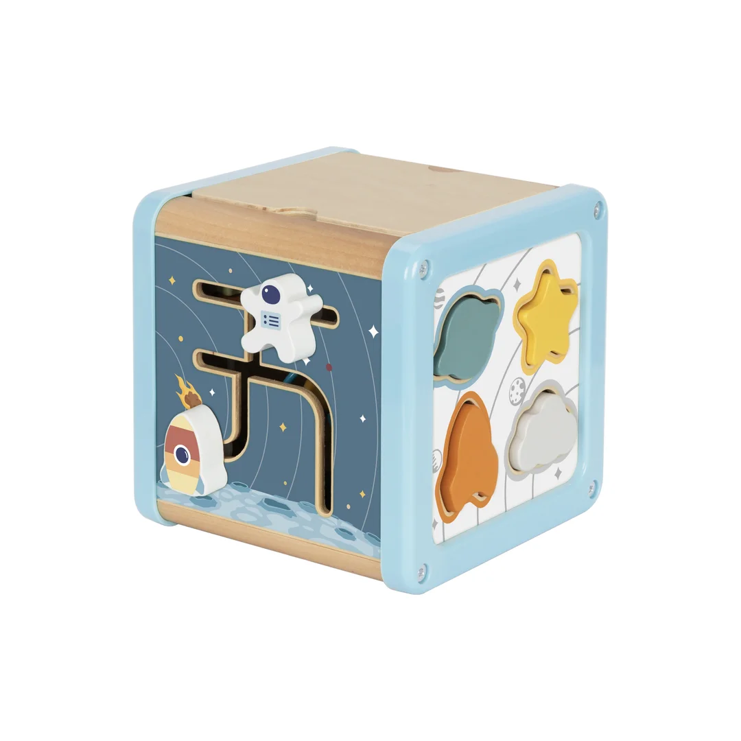 TOOKY TOY Drewniana Kostka Aktywności Kosmos Sorter Labirynt