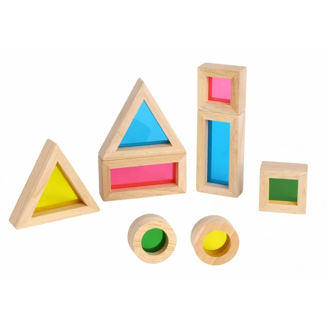 TOOKY TOY Drewniane Kolorowe Klocki Lustrzane FSC