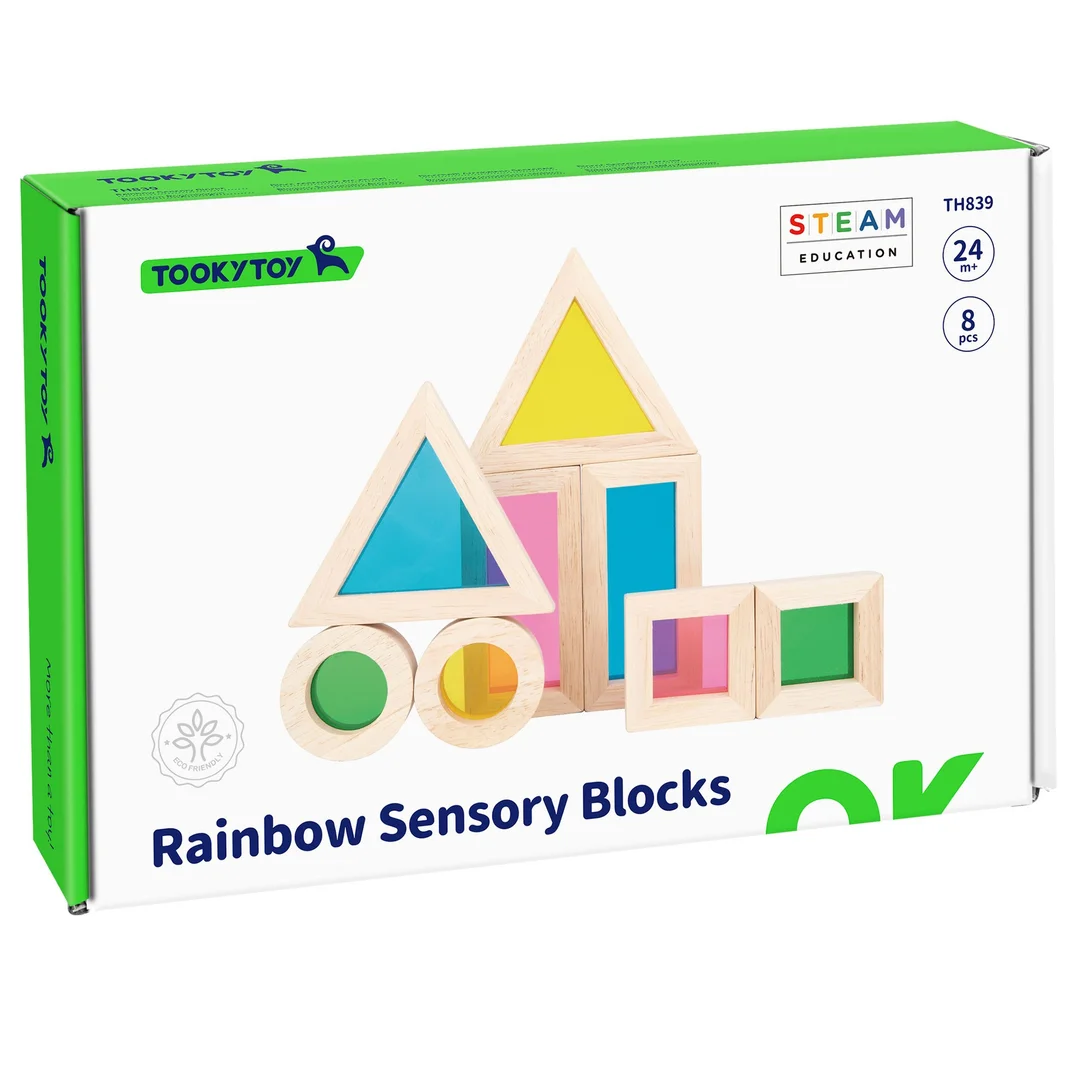 TOOKY TOY Drewniane Kolorowe Klocki Lustrzane FSC