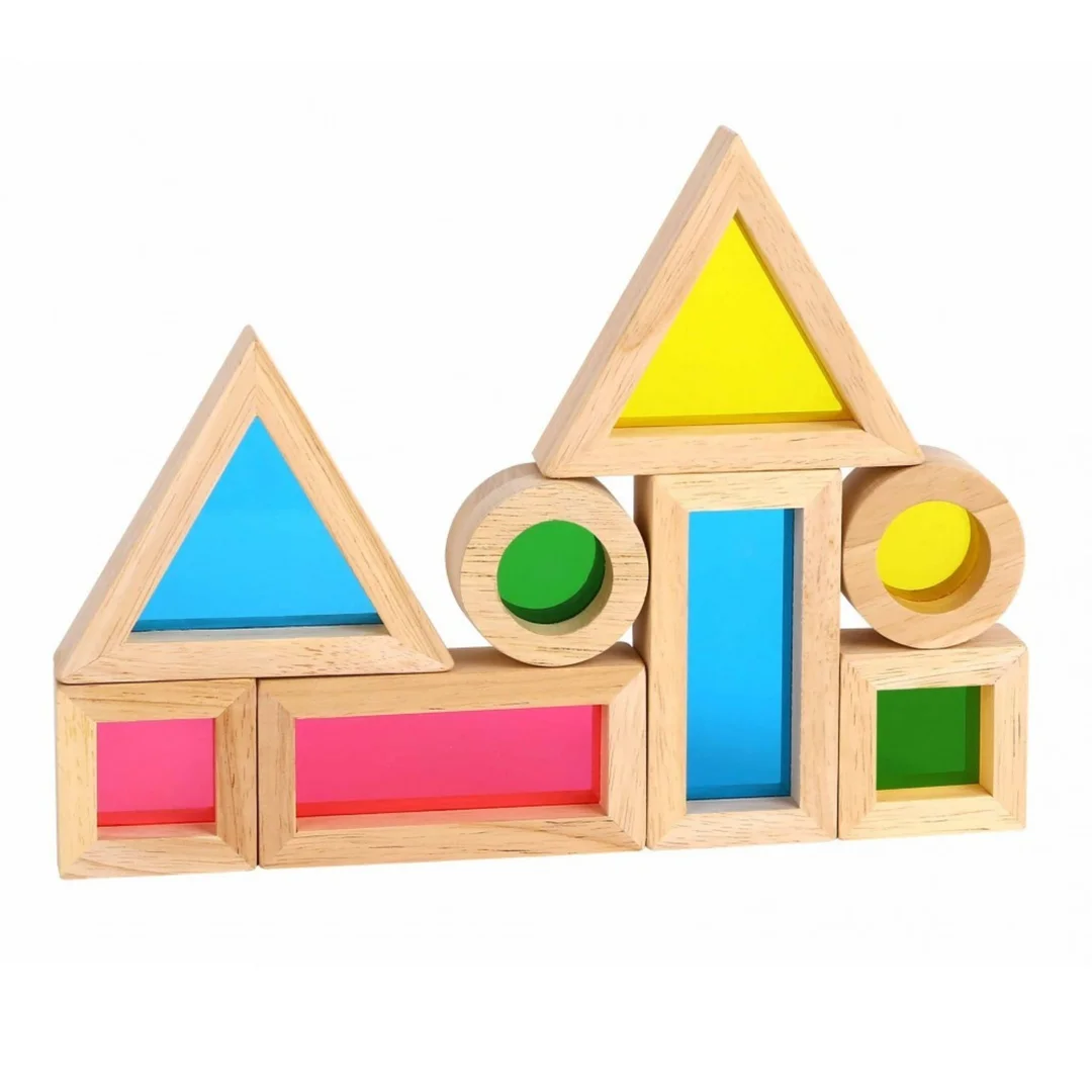 TOOKY TOY Drewniane Kolorowe Klocki Lustrzane FSC