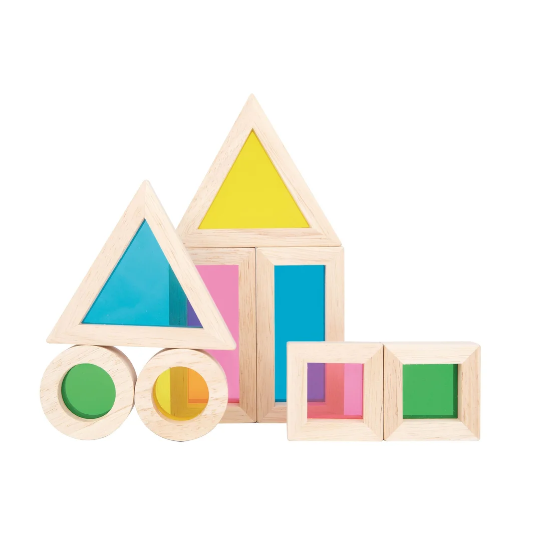 TOOKY TOY Drewniane Kolorowe Klocki Lustrzane FSC