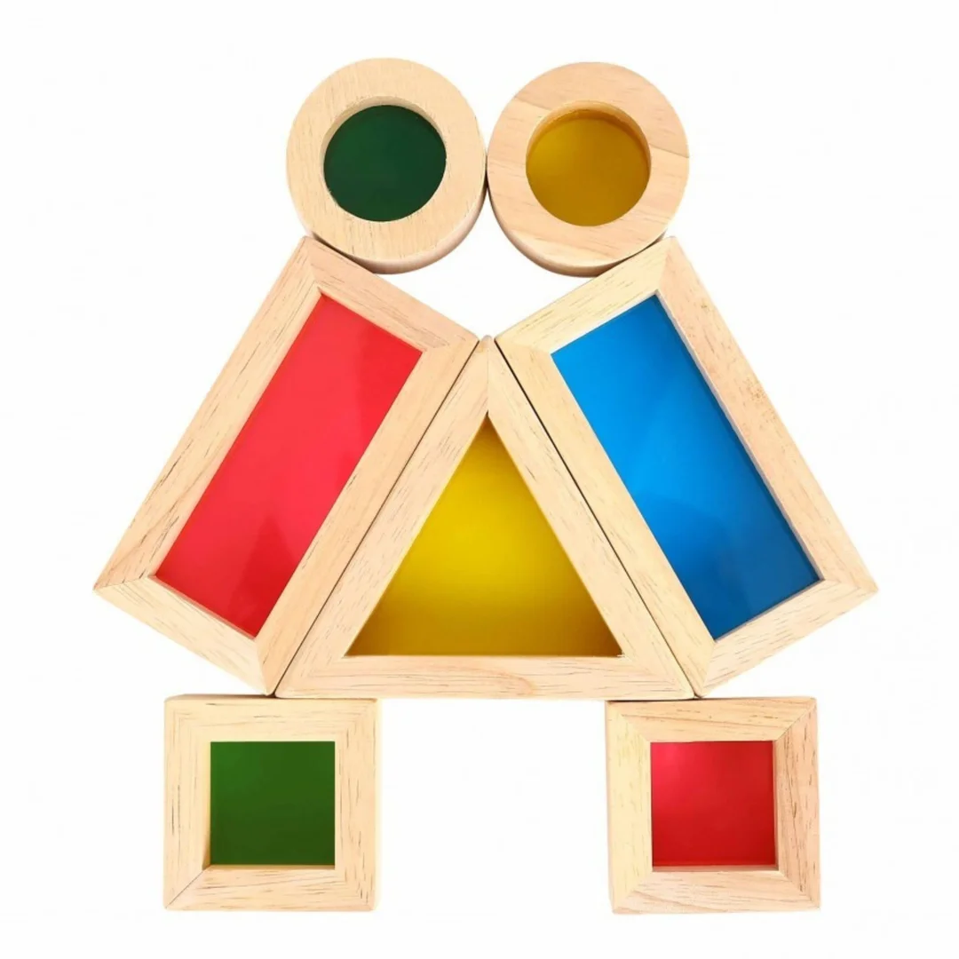 TOOKY TOY Drewniane Kolorowe Klocki Lustrzane FSC