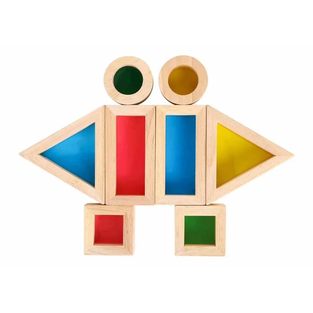 TOOKY TOY Drewniane Kolorowe Klocki Lustrzane FSC