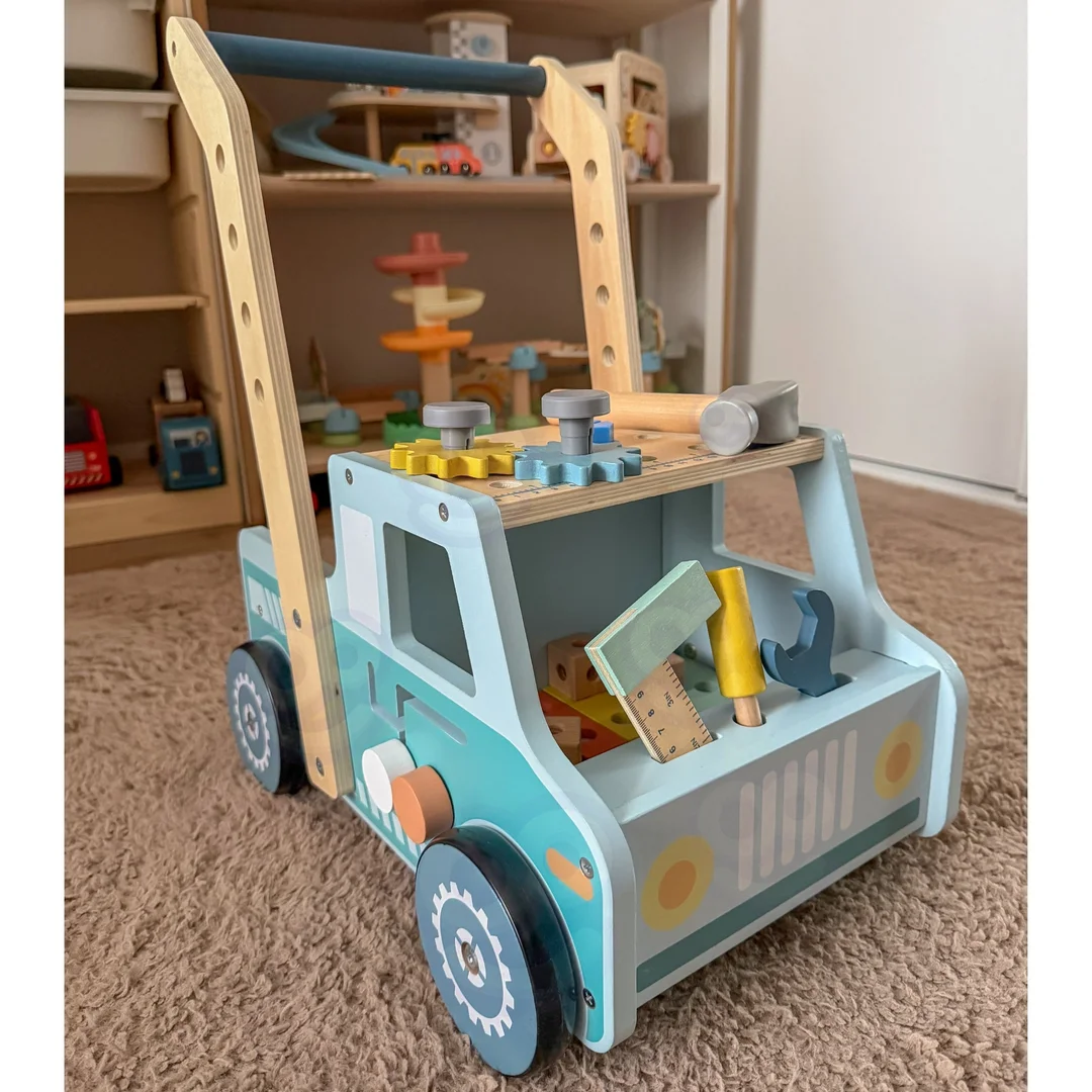 TOOKY TOY Drewniany Chodzik Samochód Mini Warsztat STEM