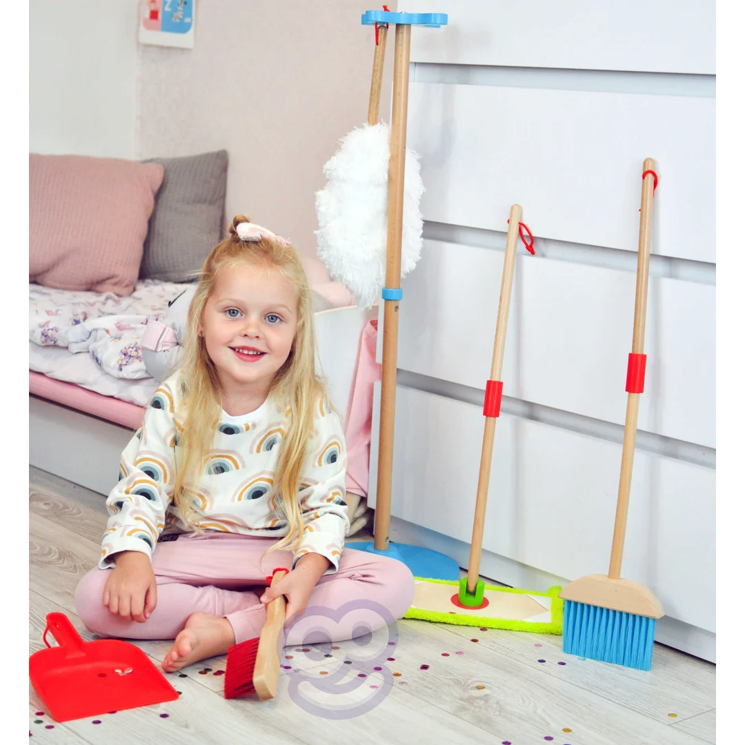 TOOKY TOY Drewniany Zestaw do Sprzątania dla