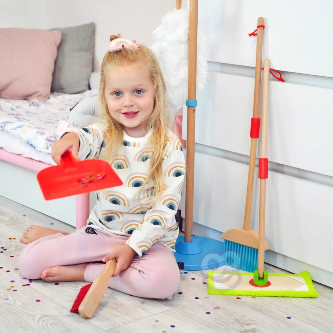 TOOKY TOY Drewniany Zestaw do Sprzątania dla