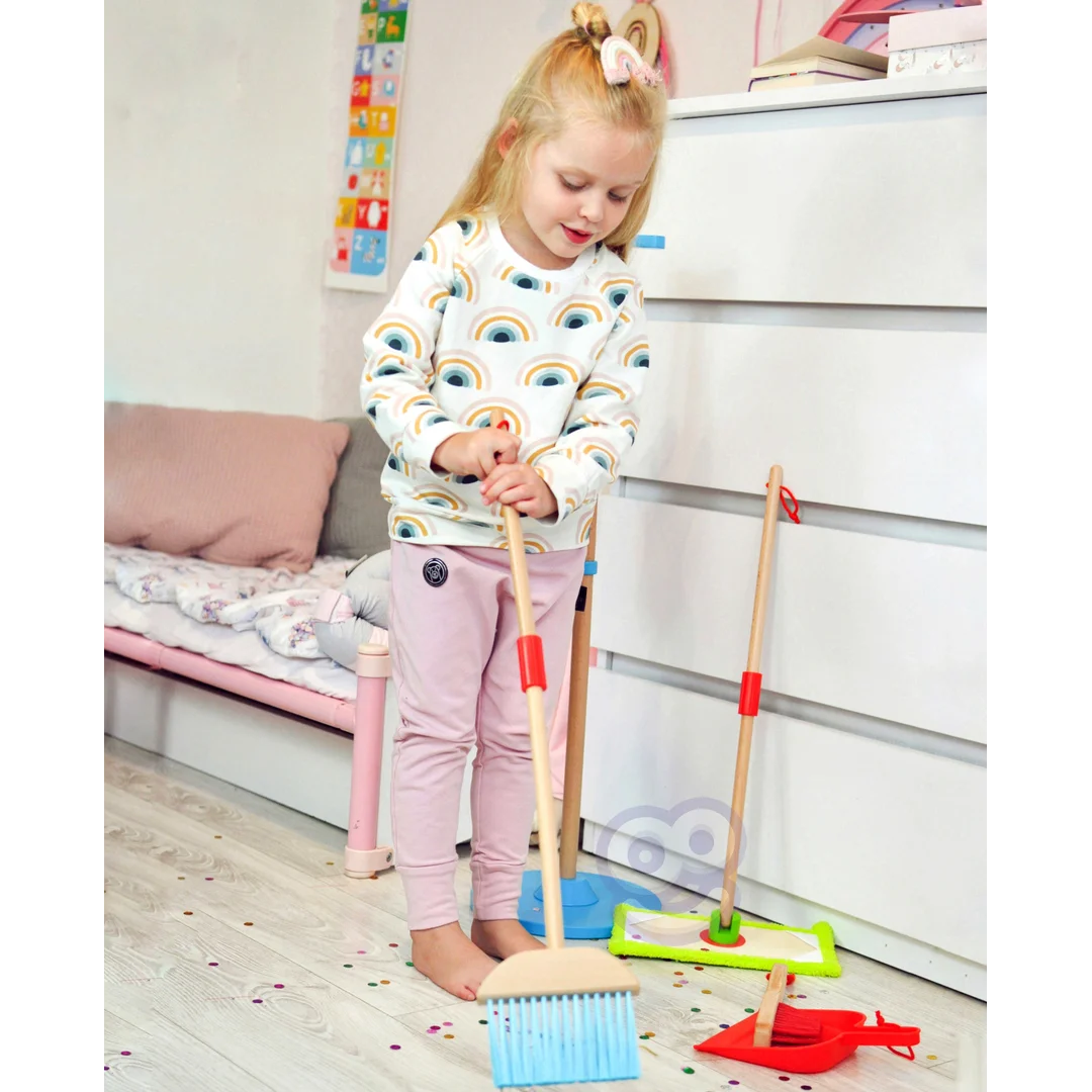 TOOKY TOY Drewniany Zestaw do Sprzątania dla
