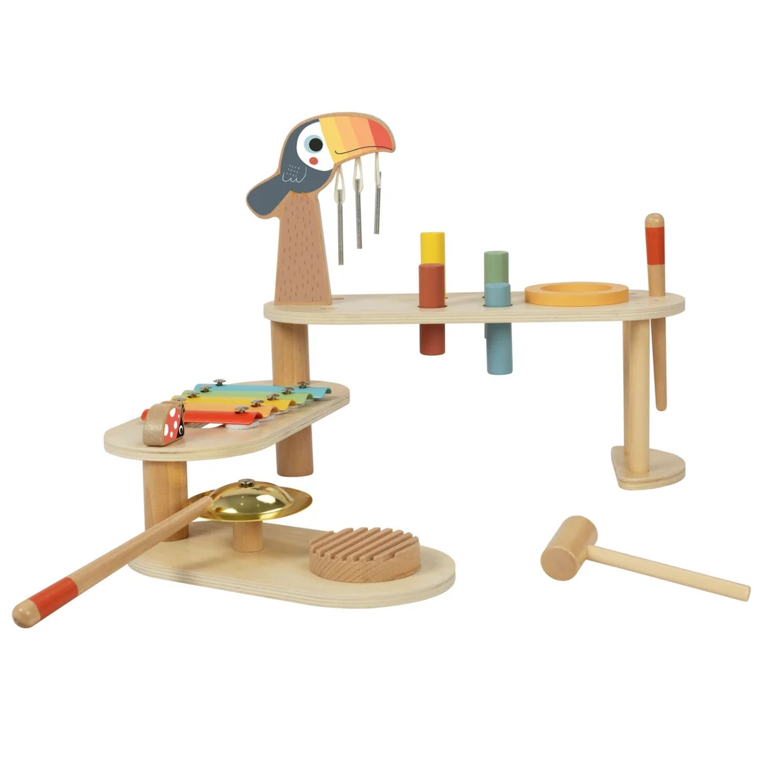 TOOKY TOY Instrumenty Edukacyjne Zestaw Stolik Muzyczny Tukan
