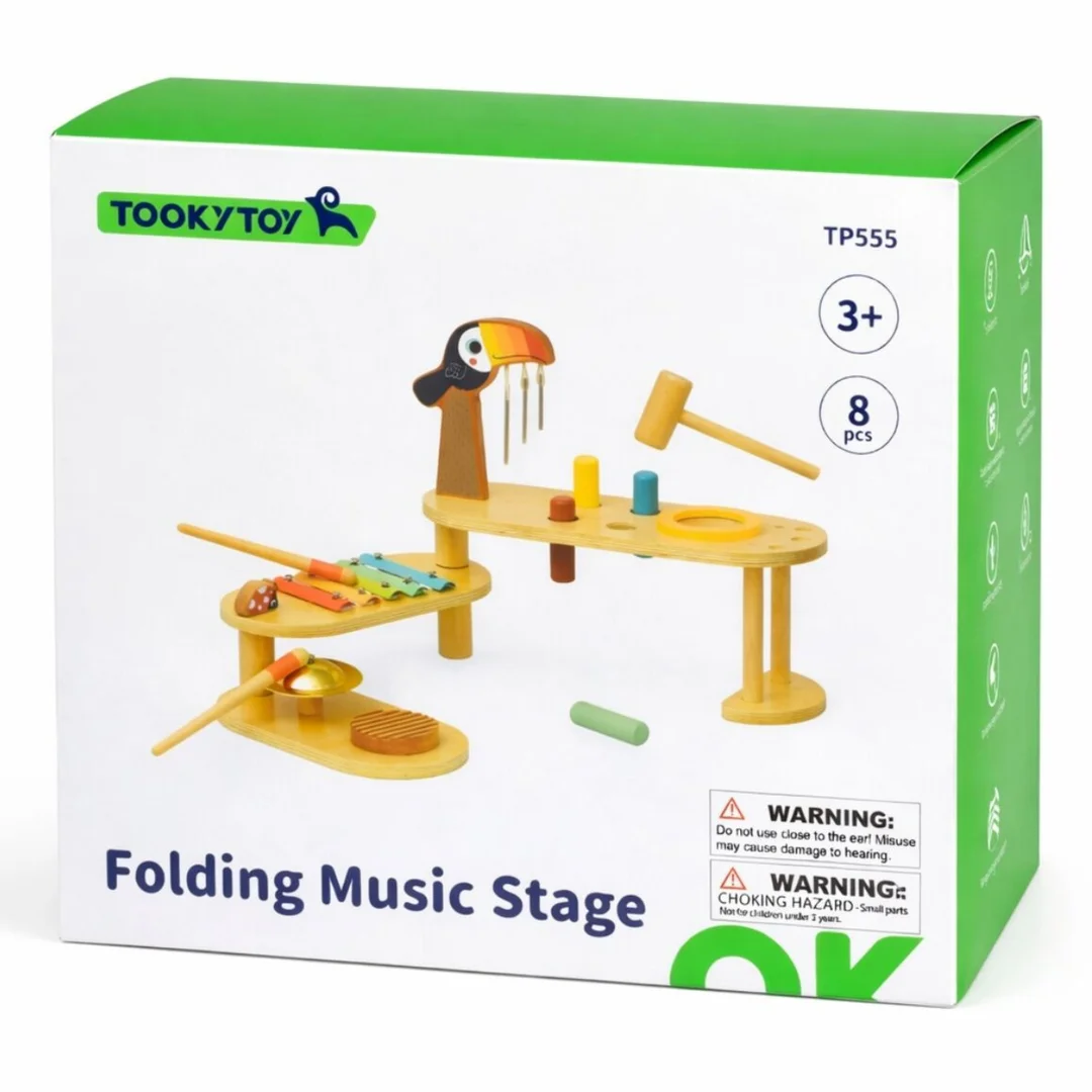 TOOKY TOY Instrumenty Edukacyjne Zestaw Stolik Muzyczny Tukan