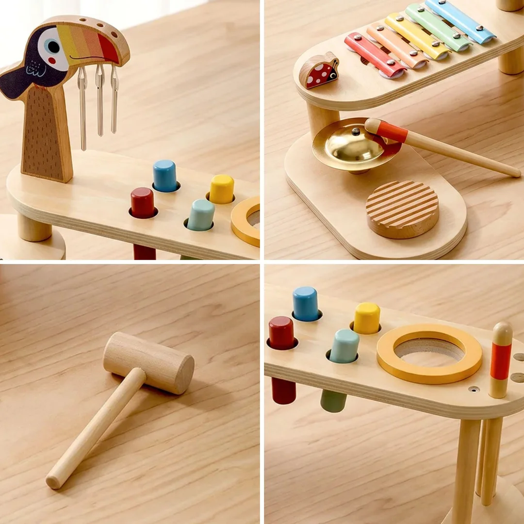 TOOKY TOY Instrumenty Edukacyjne Zestaw Stolik Muzyczny Tukan