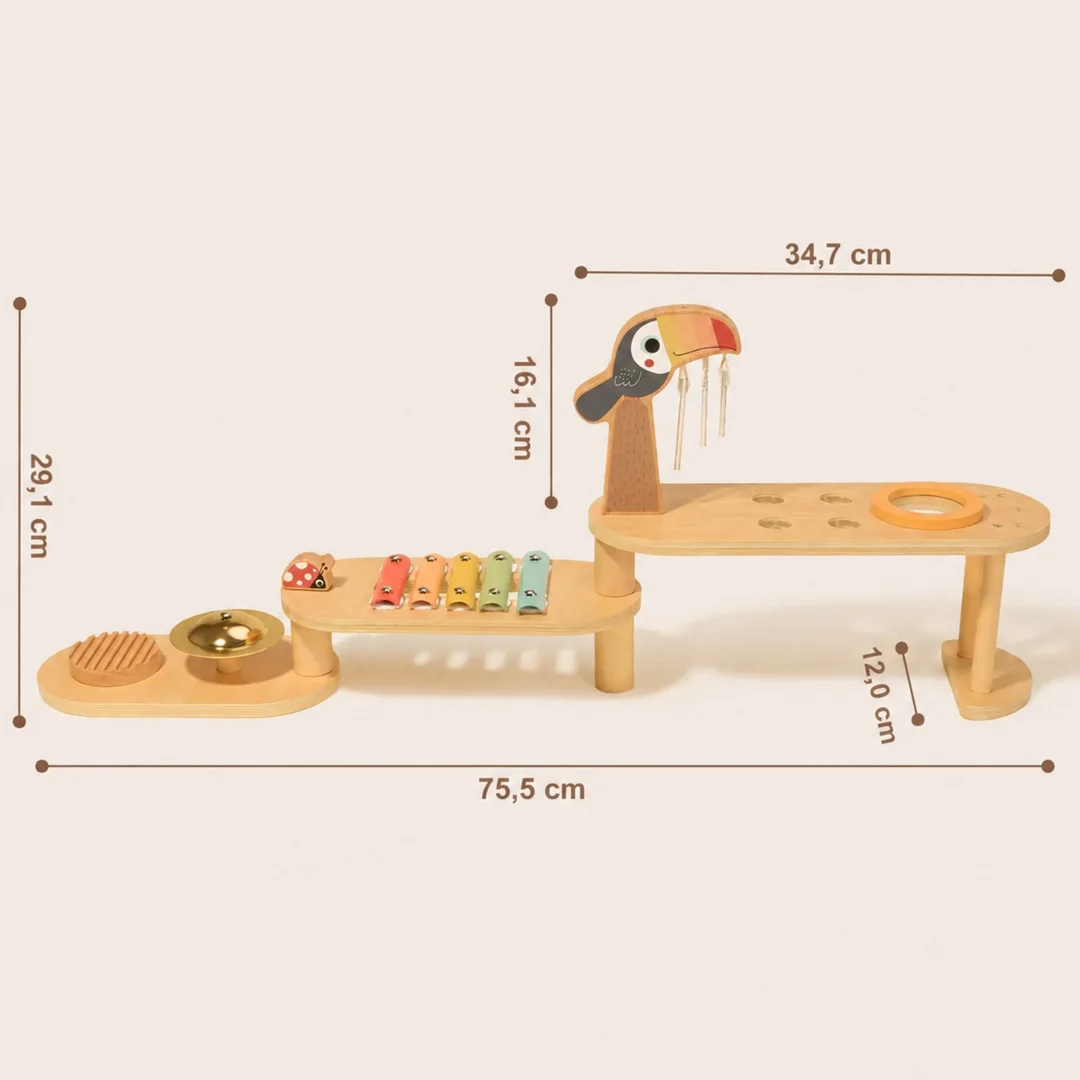 TOOKY TOY Instrumenty Edukacyjne Zestaw Stolik Muzyczny Tukan