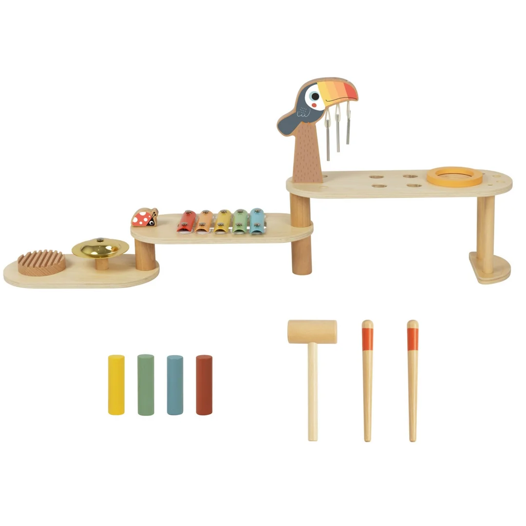 TOOKY TOY Instrumenty Edukacyjne Zestaw Stolik Muzyczny Tukan