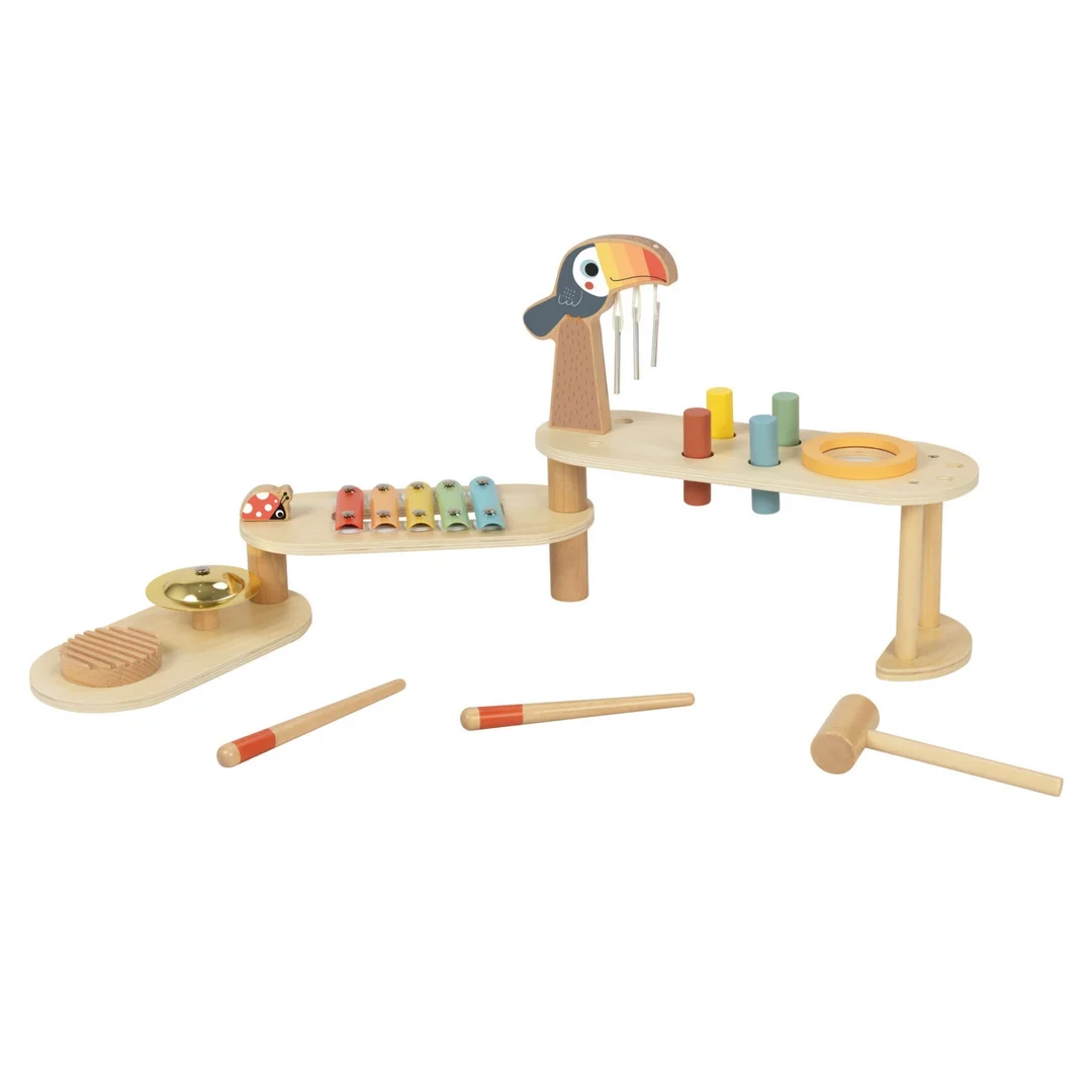 TOOKY TOY Instrumenty Edukacyjne Zestaw Stolik Muzyczny Tukan