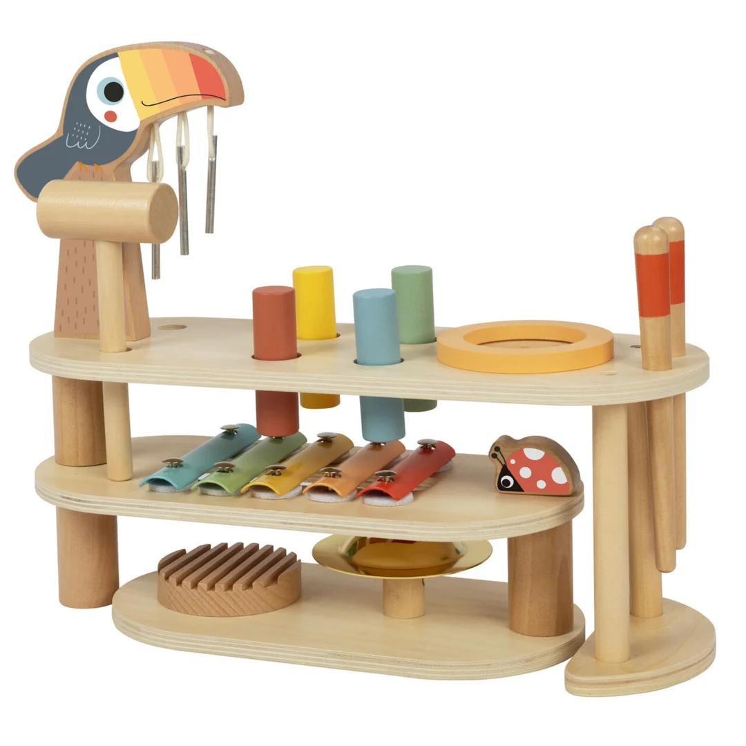 TOOKY TOY Instrumenty Edukacyjne Zestaw Stolik Muzyczny Tukan