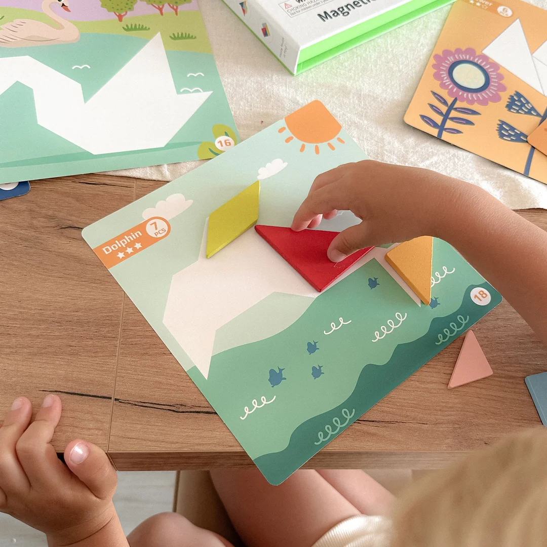 TOOKY TOY Puzzle Tangram Układanka dla Dzieci Nauka Kształtów Figury