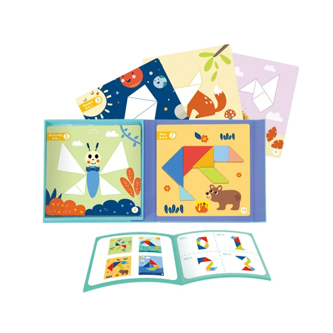 TOOKY TOY Puzzle Tangram Układanka dla Dzieci Nauka Kształtów Figury