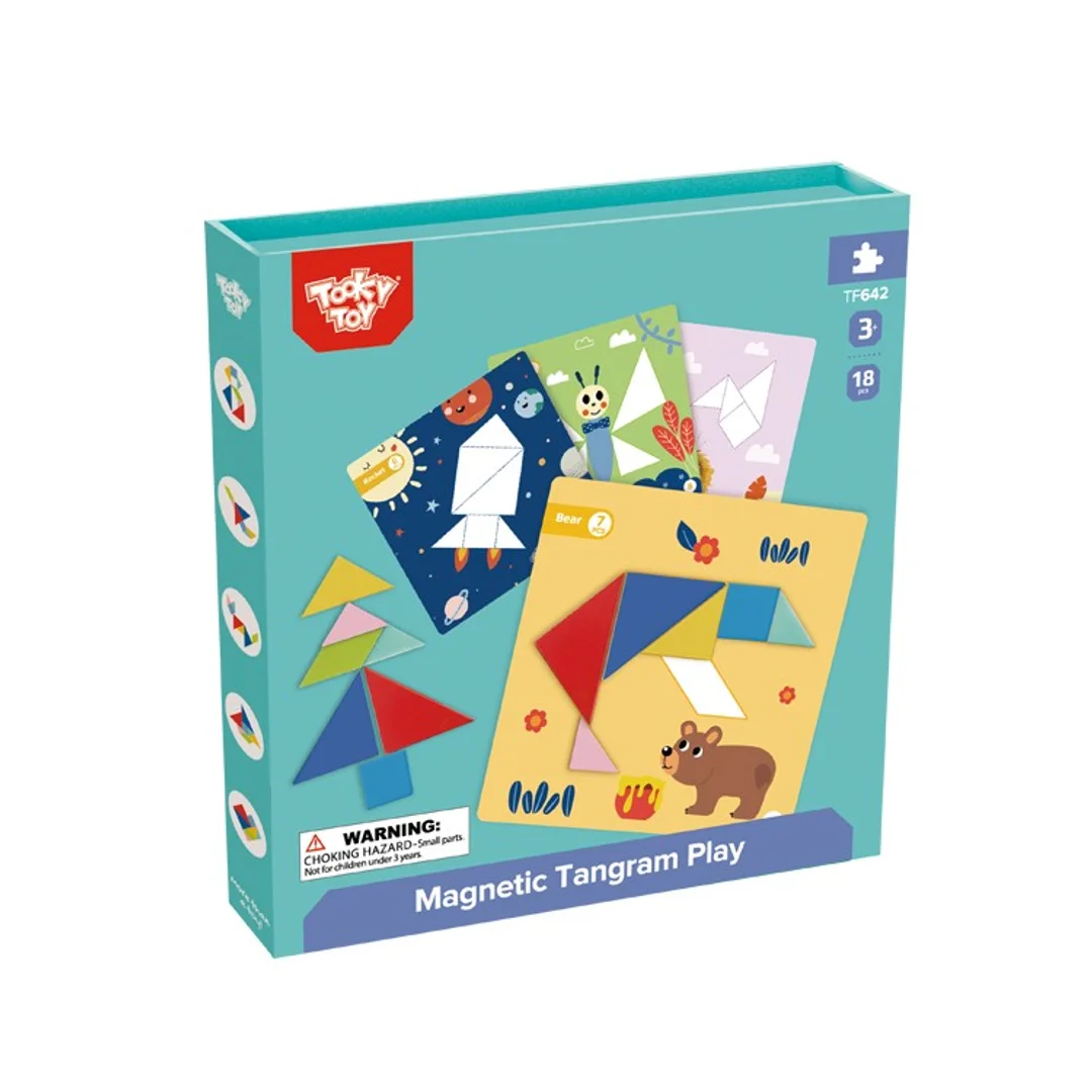 TOOKY TOY Puzzle Tangram Układanka dla Dzieci Nauka Kształtów Figury