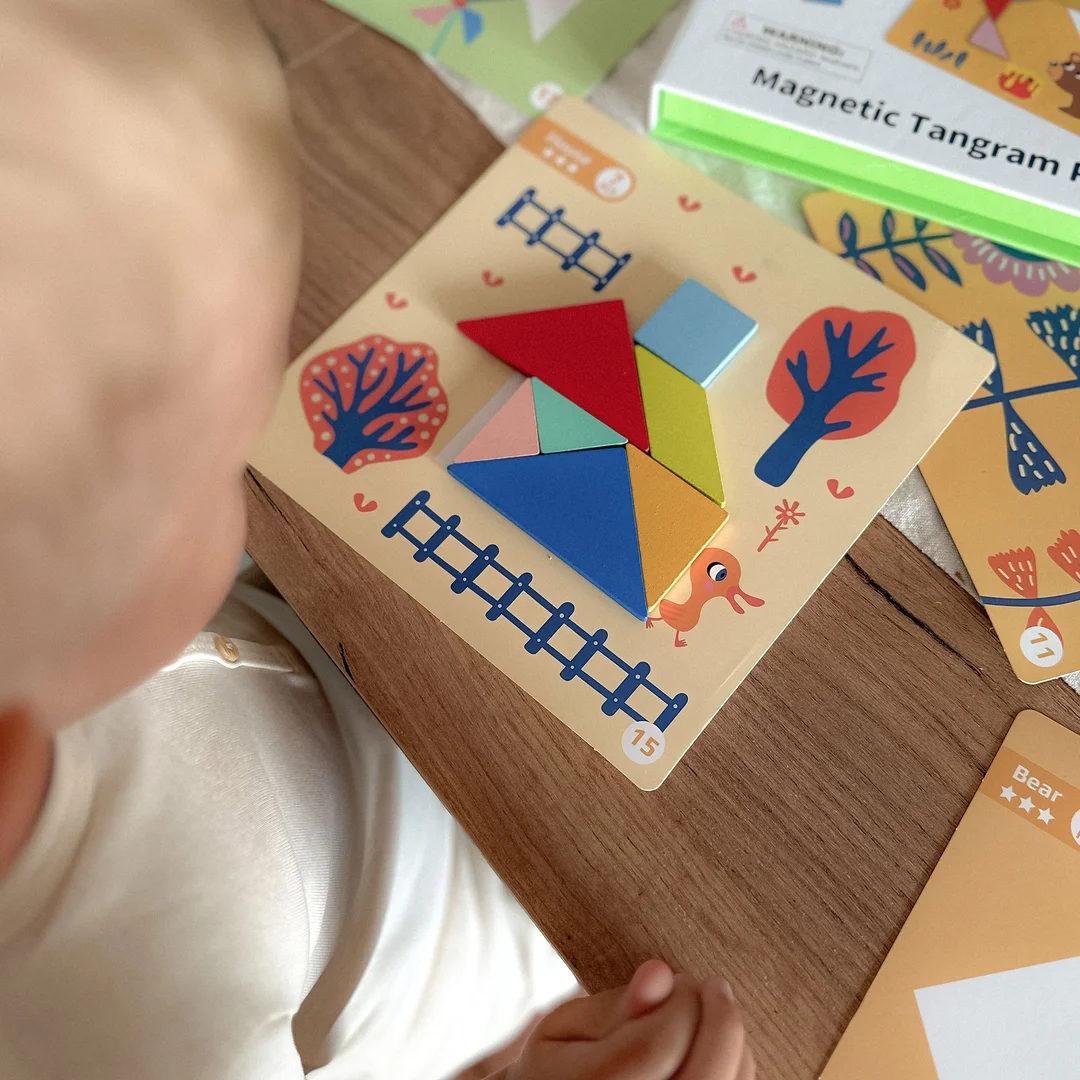 TOOKY TOY Puzzle Tangram Układanka dla Dzieci Nauka Kształtów Figury