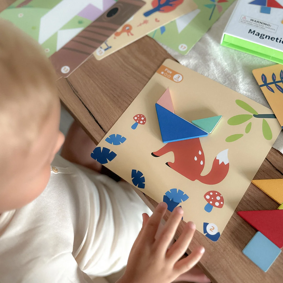 TOOKY TOY Puzzle Tangram Układanka dla Dzieci Nauka Kształtów Figury