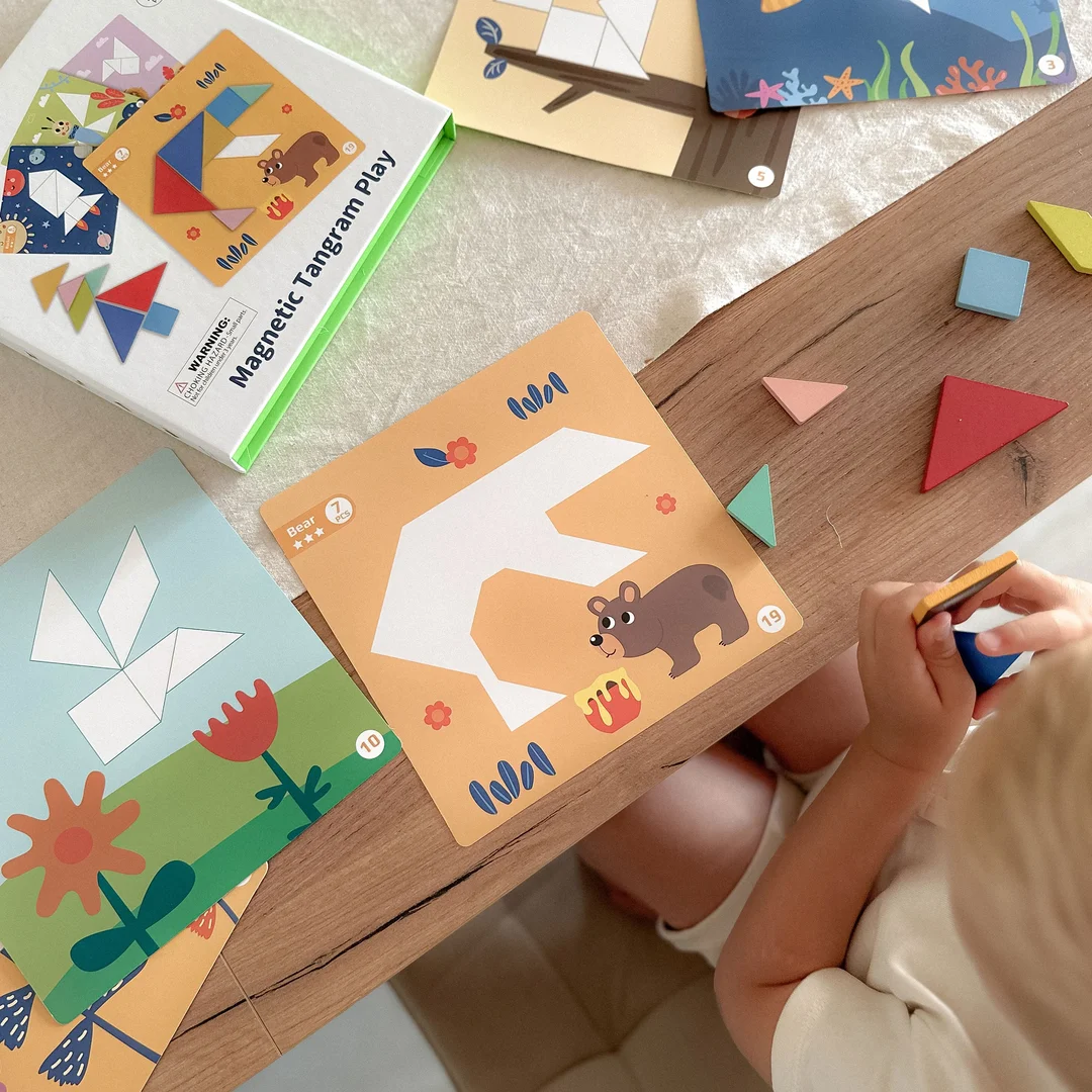 TOOKY TOY Puzzle Tangram Układanka dla Dzieci Nauka Kształtów Figury